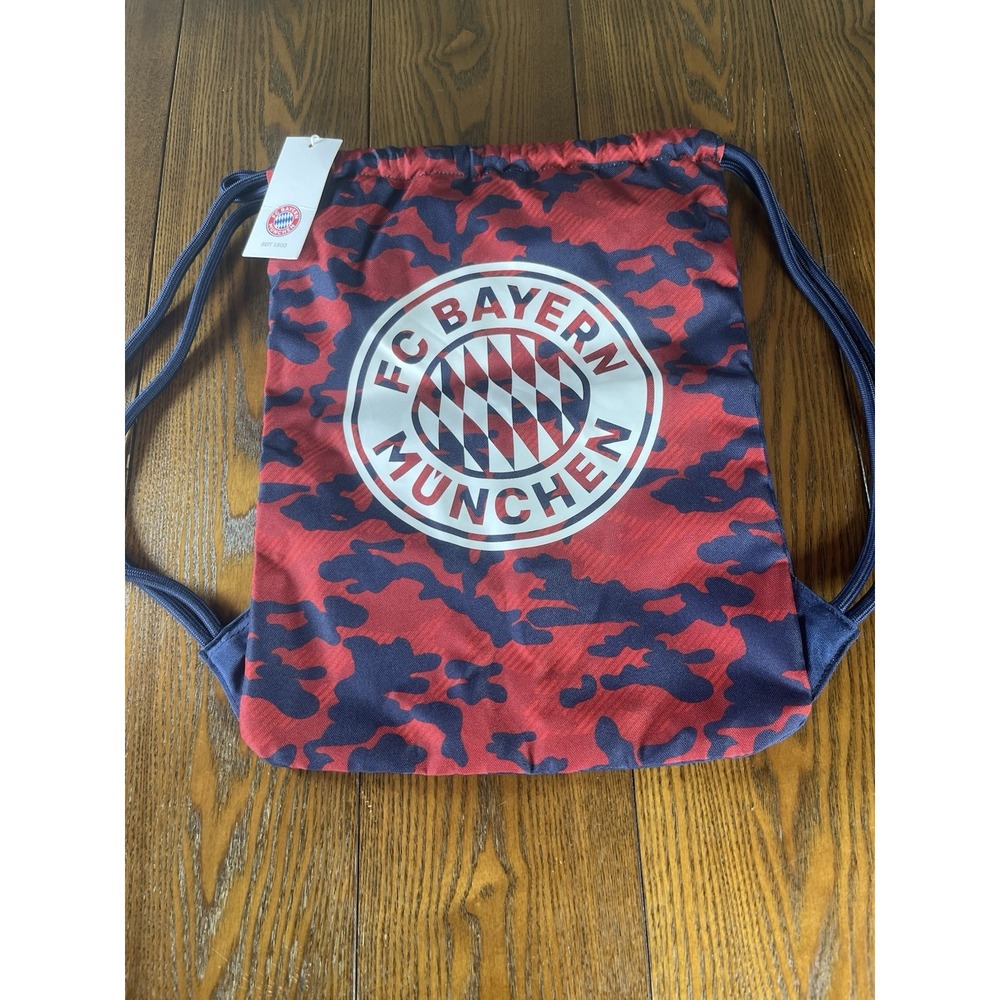 NEW FC Bayern Munich Gym Sack Drawstring Bag Licensed Fan Gear NWT